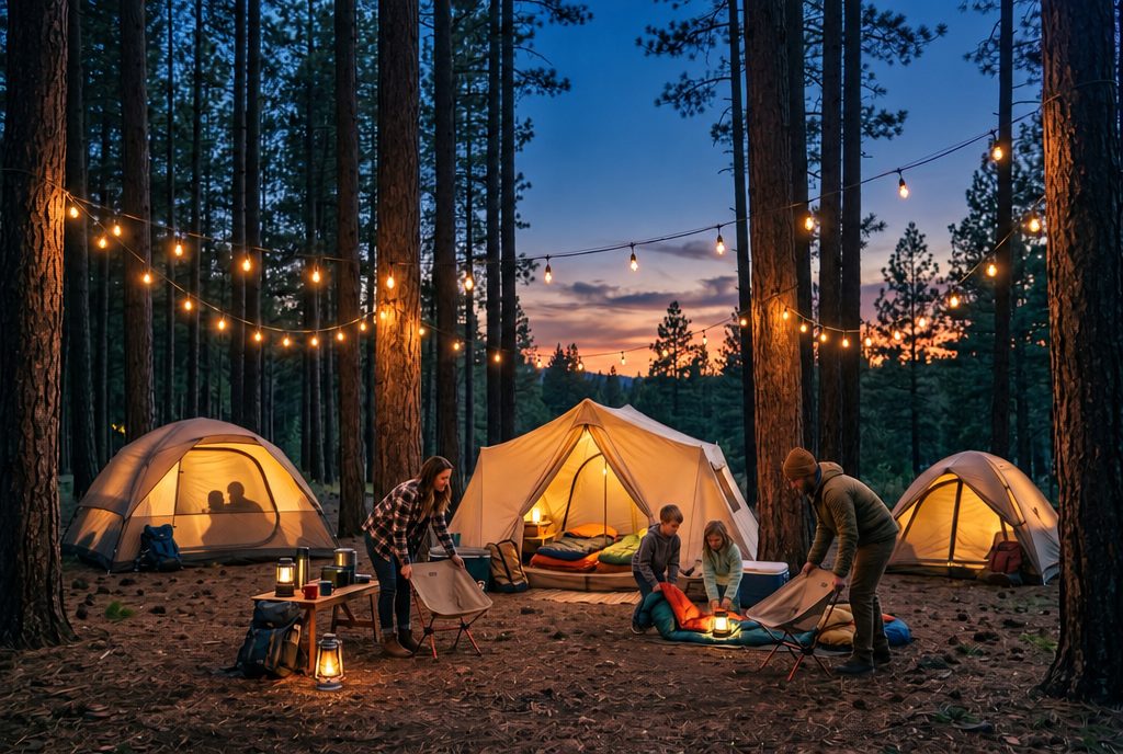 Families camping together on the grounds at Lone Star Camp