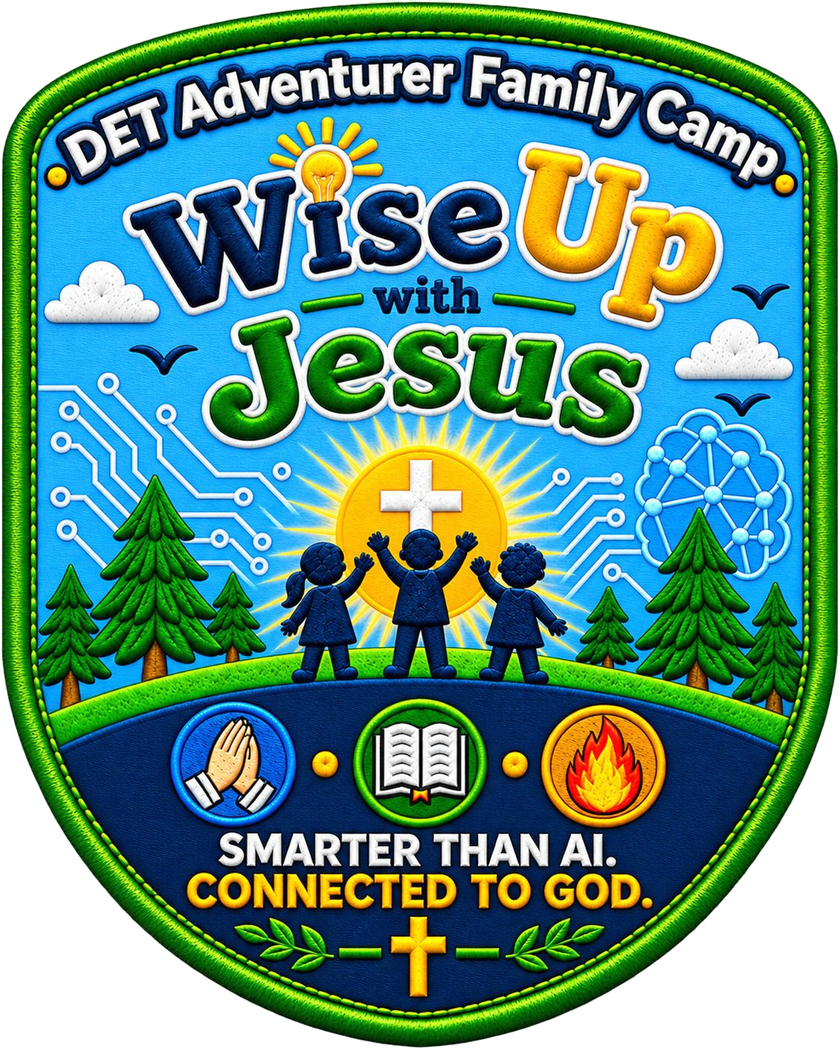Wise Up with Jesus — DET Adventurer Family Camp patch